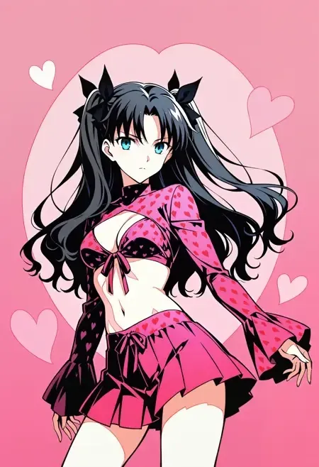 Heart Mesh Spliced Lace  Set illust