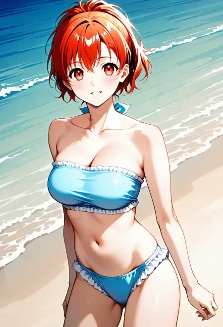 Ruffle Trim Bikini illust