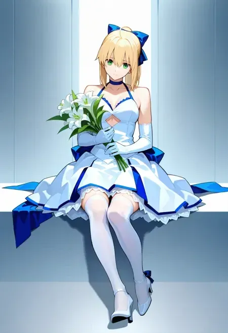 Saber Lily Dress - Commission illust