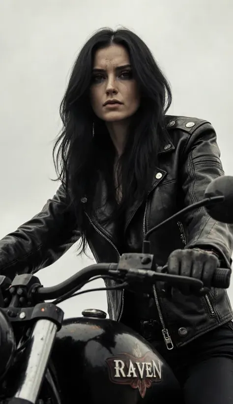 Donna con capelli neri lunghi