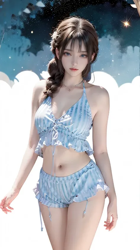 藍白掛脖條紋戀曲泳衣-海藝 2025_9_19