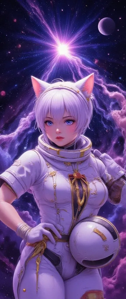 Cat Girl Exploring Space