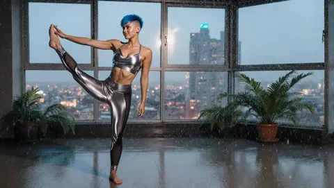 Loft'taki neon yansımalarıyla kentsel orman