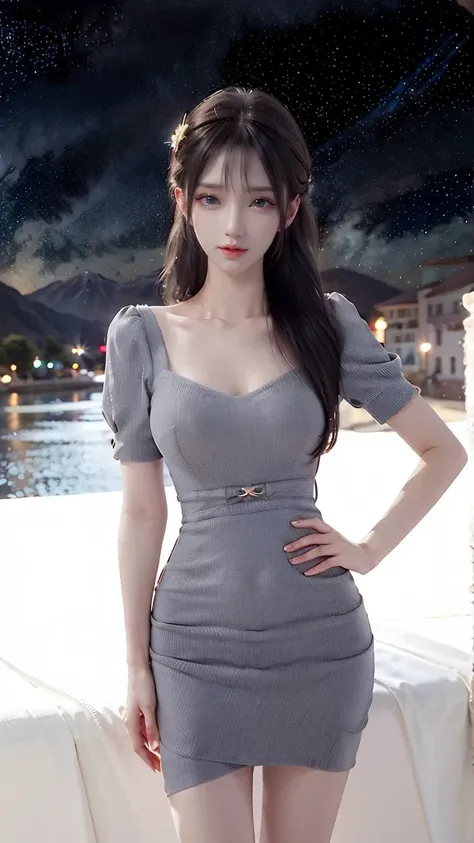 灰色氣質心領包臀洋裝 2025_9_21