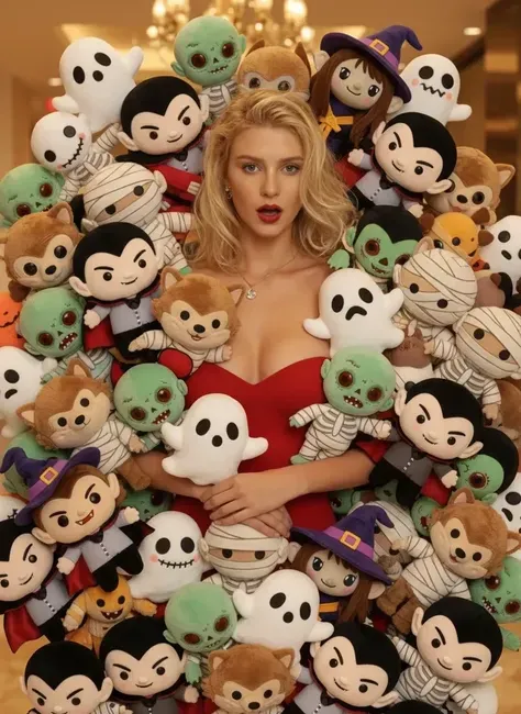 Von Halloween-Kreaturen umgeben