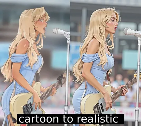 Dessin animé à image réaliste Traduction d'image en image