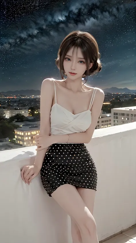 性感交叉背心波點高腰裙 2025_9_27
