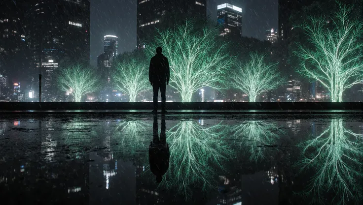 带有霓虹灯照明的场地