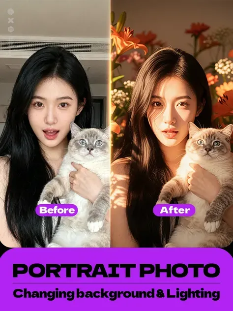 foto de retrato【Cambio de fondo】【Iluminación】