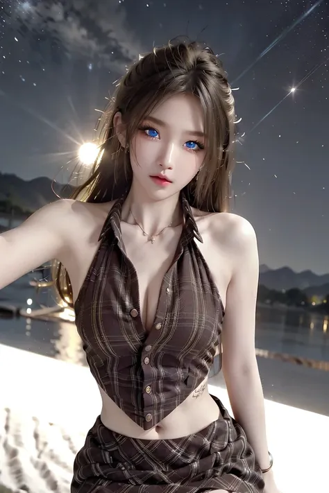 格紋掛脖辣妹超短套裝 2025_10_1