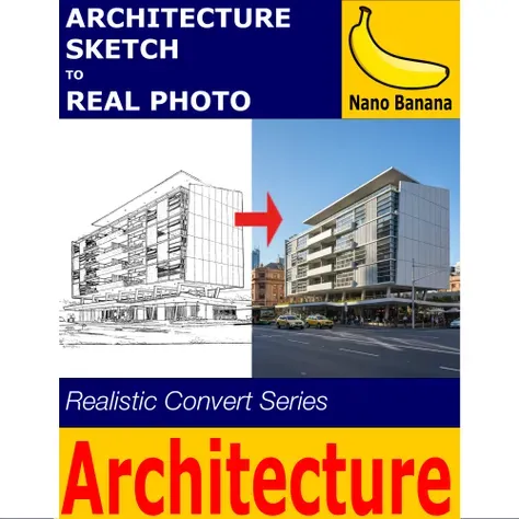 Architekturskizze zu Echtfoto