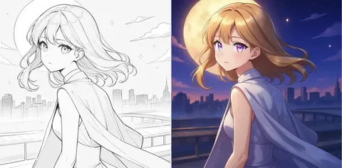 線稿轉彩色圖片 