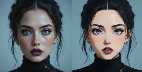 실제 얼굴에서 애니메이션 필터로 