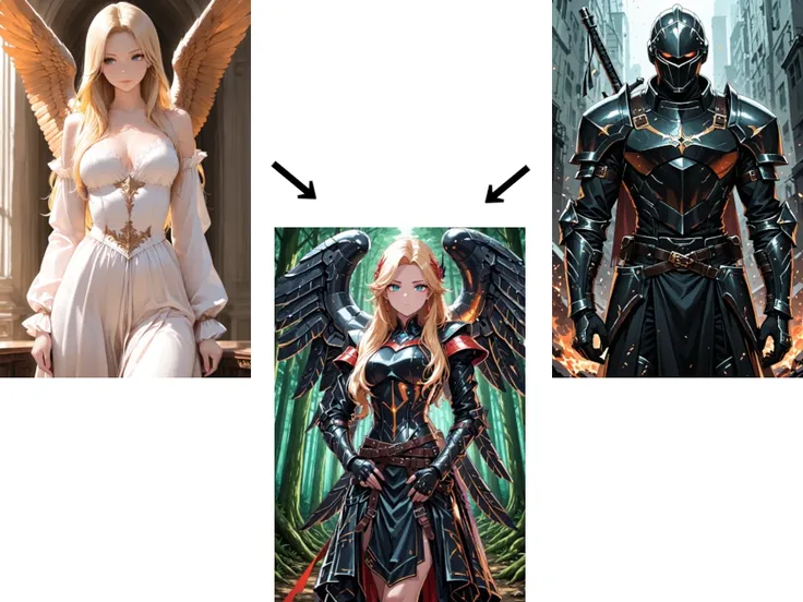 Fusion von Anime-Charakteren mit erhaltenen Köpfen