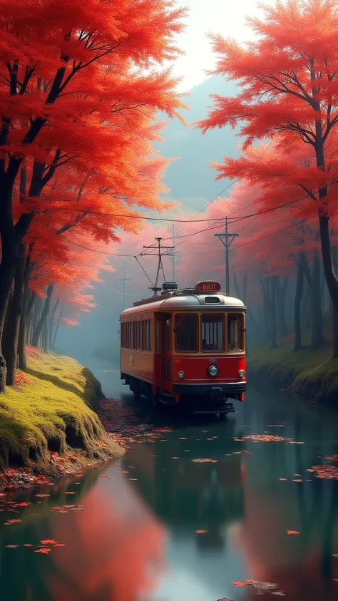 train running on water