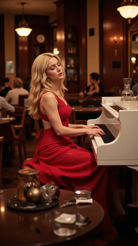 woman playing the piano