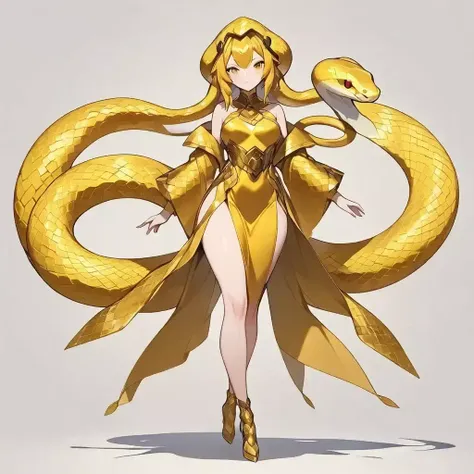 golden snake girl SDXL