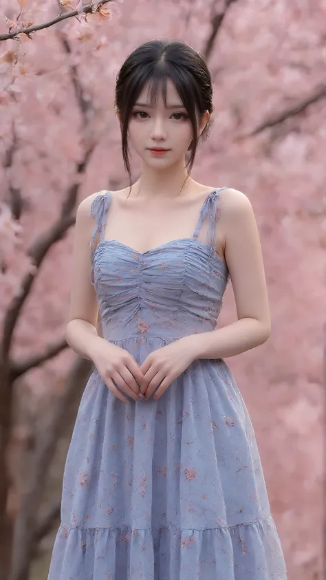 藍色美胸抓褶設計雪紡洋裝(FLUX) 2026_1_13