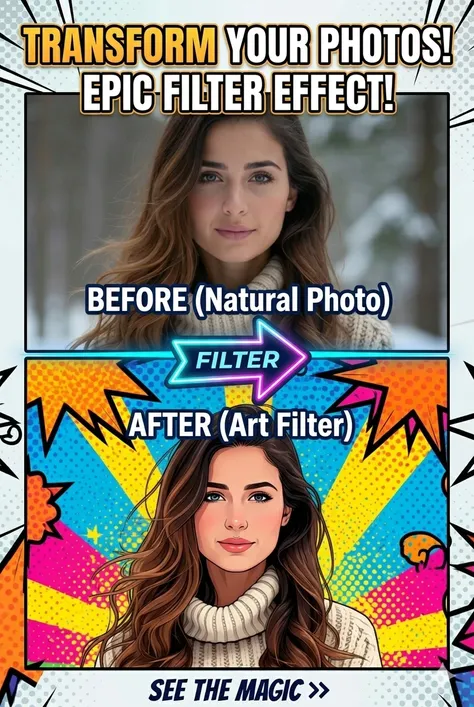 Comic Pop art Filter (image to image) | ComfyUI Workflow