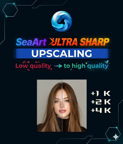 SeaArt ULTRA SHARP - UPSCALING - Low quality to High quality - Image to Image