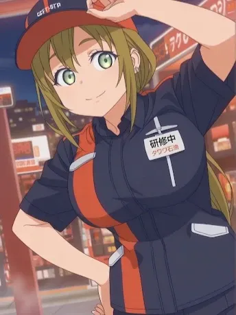 Gas station attendant-chan/ガソリンスタンドの店員ちゃん(月曜日のたわわ) Tawawa on Monday anime style V1.0