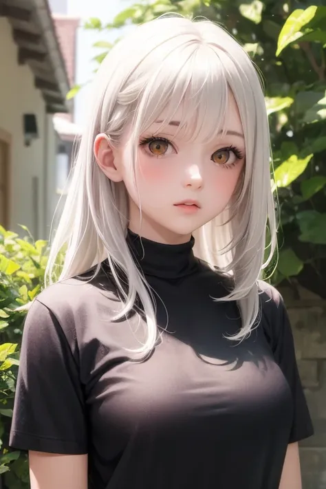 masterpiece,best quality,1girl,upper body,white hair,bright eyes,shirts,