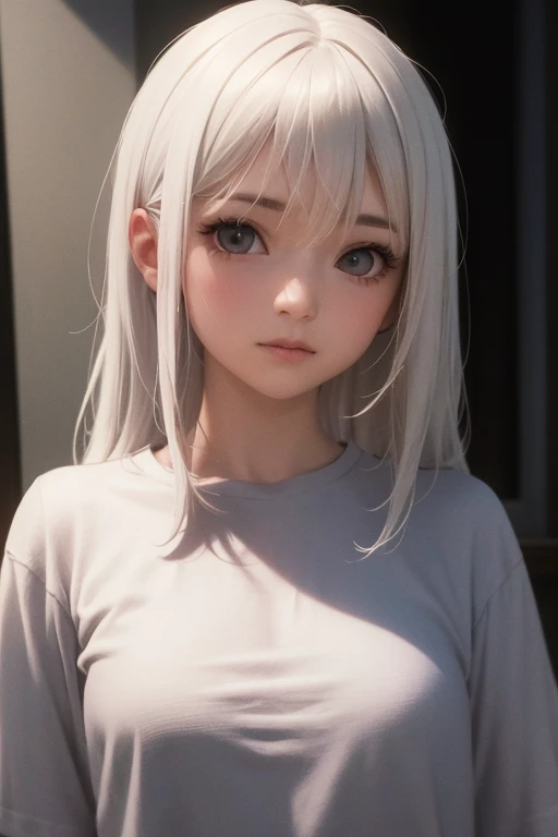 masterpiece,best quality,1girl,upper body,white hair,bright eyes,shirts,