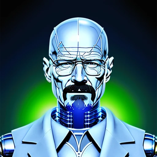 an portrait illustration of walter white, 8k resolution, in (80sfashionrobot: 1.3) style