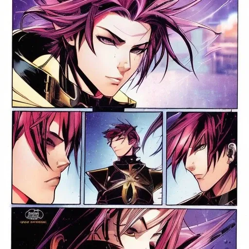 1boy, male_focus, comic book art, animal_ears, cat_ears, futuristic_celtic, sci_fi_punk, celtic elements, comic_book_style,ink_punk_style,90s comics, perfect face, perfect eyes, golden ratio,style of joe madureira,style of salvadora larocca, lisdusk1,n...