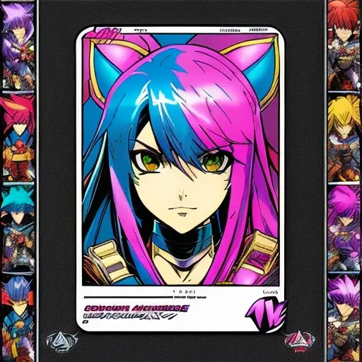 90s comic_book_style, flair top deck trading card style,anime, waifu, ink_punk_style,90s comics, style of joe madureira,style of salvadora larocca, lisdusk1,nvinkpunk, lisdusk2,mdjrny-v4 style