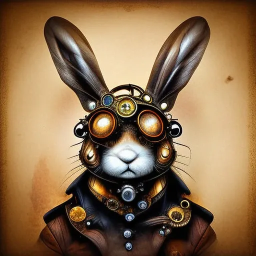 (steampunkai)++, rabbit, steampunk