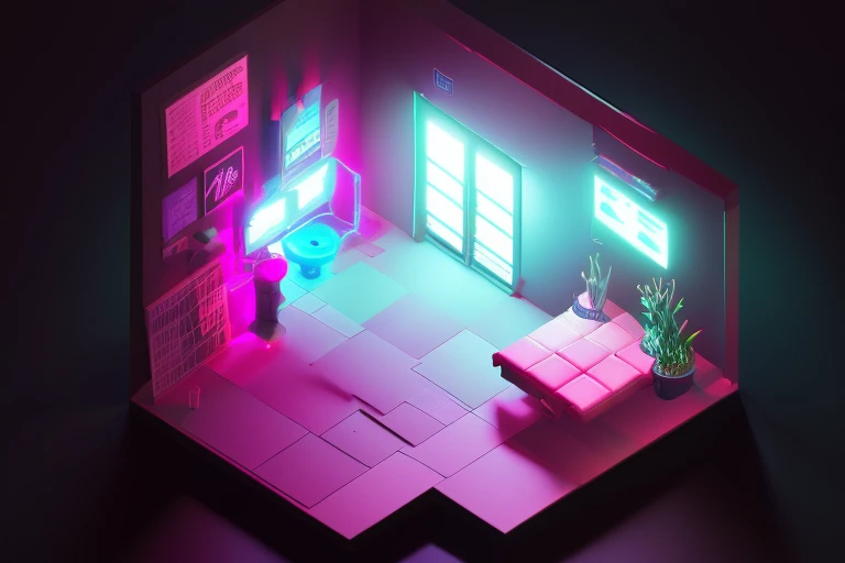 dskise, (isometric) ,   isometric cutaway of a crystal,  volumetric lighting , (unreal engine), octane dender, dskise