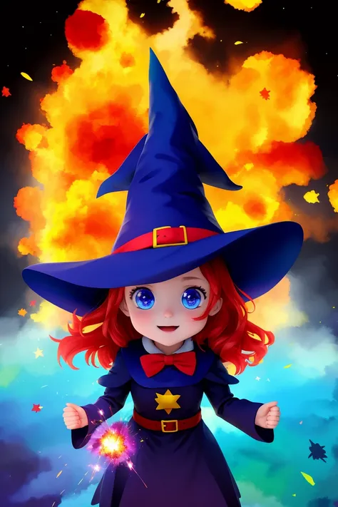 little witch explosion of primary color