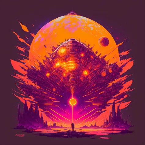 risograph of a spaceship, concept art, artstation, cgsociety, dramatic lighting, intricate, highly detailed, art by artgerm and greg rutkowski and alphonse mucha
as a t-shirt logo in the style of <MAGIFACTORY> art