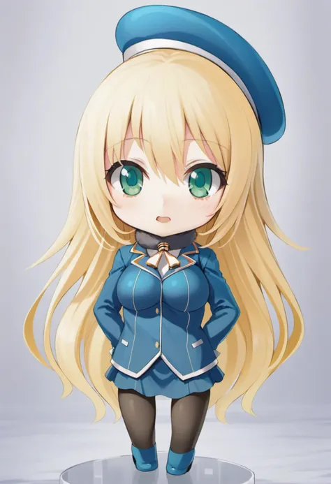 atago \(kancolle\), blonde hair, greenish blue eyes, beret <lora:atago_xl:0.7> chibi, nendoroid <lora:nendoroid_xl_v7:1>