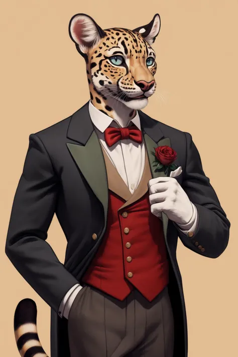 a gentleman_ocelot, ocelot, [4_fingers::1]