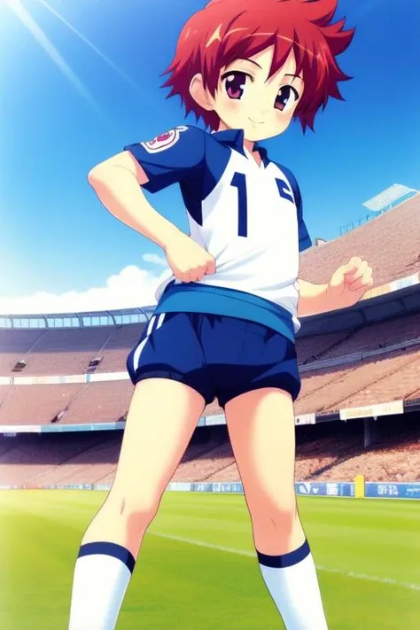 <lora:Tsurumi_Tsubasa:0.8>,   :TsurumiTsubasa, 1boy, solo, athletic bloomers, sports wear, smile, soccer_play, ground,
masterpiece, high quality, very_high_resolution, large_filesize, full color,