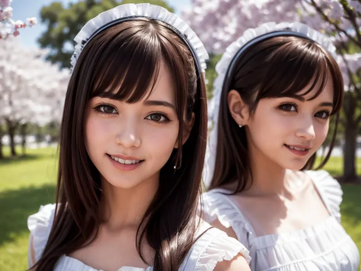 (best quality, masterpiece:1.2),ultra detailed,(photo realistic:1.4),see_through_maid, <lora:SeeThroughMaid_v1:0.6>,lite smile,upper body,CherryBlossom_background,<lora:CherryBlossom_v1:0.6>,