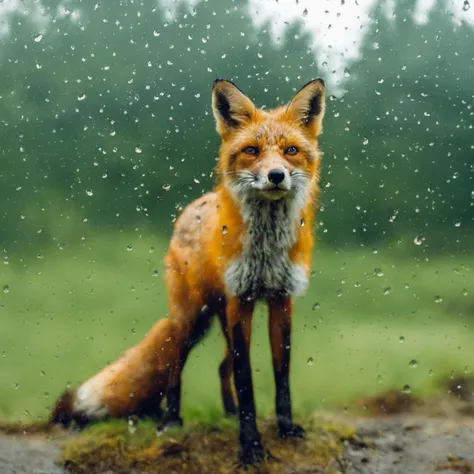 Raindrops on the glass