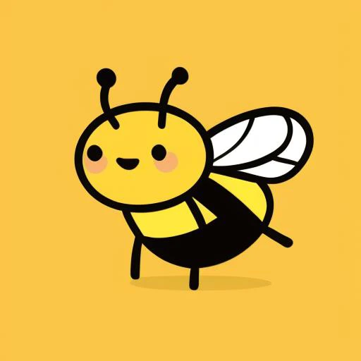 cute bee, <lora:cute_lineart_animal02:1>