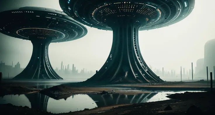 photograph of a alien world under the ground,A dramatic photograph of city under the ground,a futuristic city , (a futuristic city:1.4) below the ground of north pole, (modern alien buildings:1.4).The atmospheric lighting and sense of mystery create , cine...