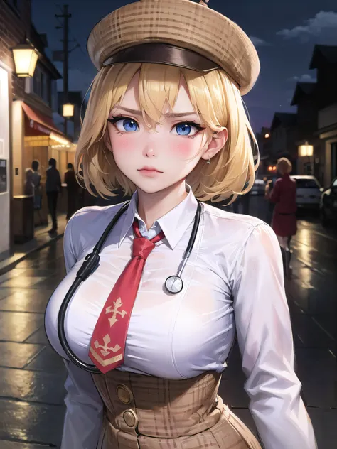 anime character with a stethoscope and a hat on