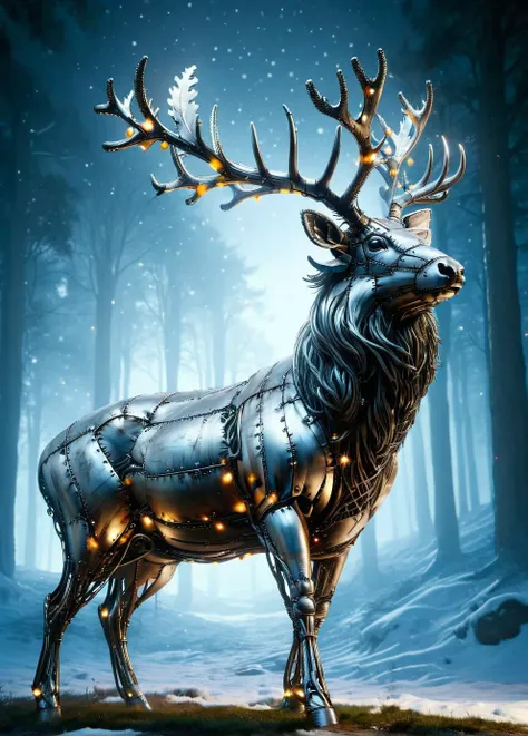 ais-wldd a majestic stag with antlers adorned in Christmas lights <lora:ais-wldd-sdxl:1>