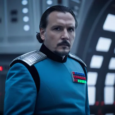 cinematic film still of  <lora:star wars style:1.5>
In star wars universe Bail Organa a man in a blue uniform posing for a picture star wars style, shallow depth of field, vignette, highly detailed, high budget, bokeh, cinemascope, moody, epic, gorgeous, f...