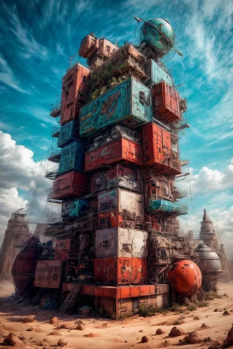 Style-Japan, structurezoov15, southofthebordersd15,  kkw-hdr, 
<lora:methurlant:1> methurlant, 
<lora:AllPunk:0.5> AllPunk,
<lora:KK_Container_building_v1:0.75> container building, 
<lora:add_detail:1> <lora:add_sharpness:1> <lora:tangbohu-detailer_1.0:1> ...