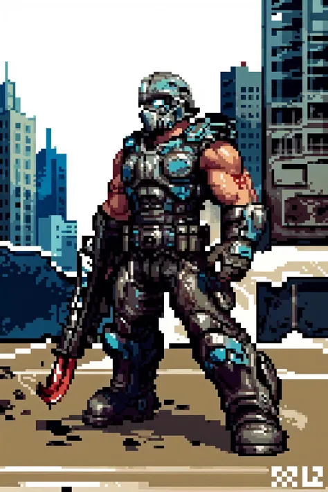 1man, solo, full body, assault rifle, <lora:Clayton_Carmine-15:0.8>, clayton_carmine, ruined city, detailed background, <lora:add_detail:0.7>