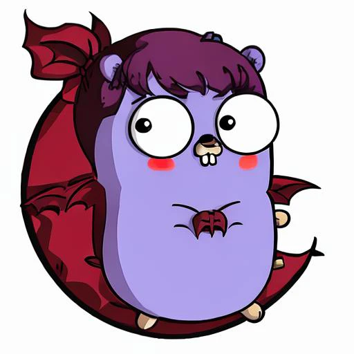 a cartoon image of a purple bat with a purple tail