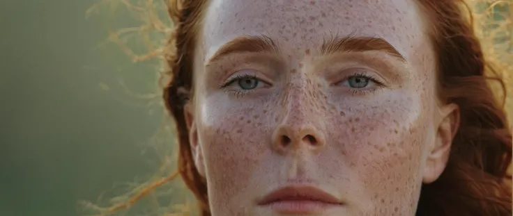 cinematic film still of <lora:Film Grain style:0.8> Film Grain style
 <lora:Kodak Motion Picture Film Style v4:0.8>
An Oscar winning movie for Best Cinematography a woman with freckles on her face and a freckle on her head Kodak Motion Picture Film Style, ...