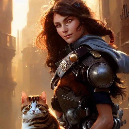 a close up of a woman holding a cat in a city