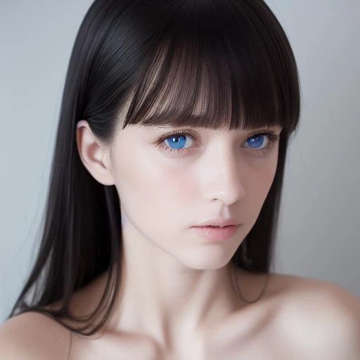 a close up of a woman with a very long hair